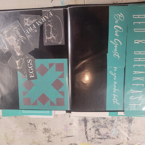 Bundle 1 ~ Reusable Silk Screen Stencils ~ 18 x 15 Binder ~ Farmhouse, Gnomes - Picture 2 of 16